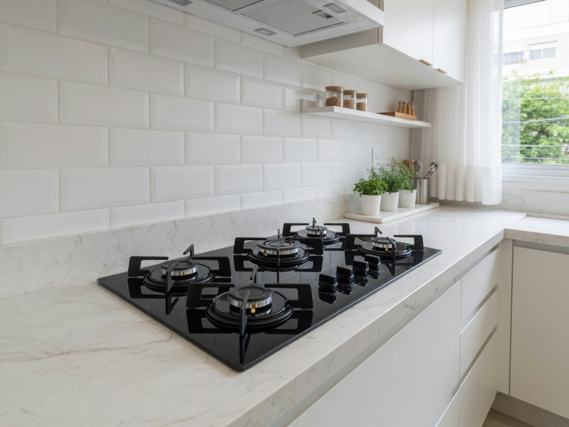 Cooktop a gás instalado